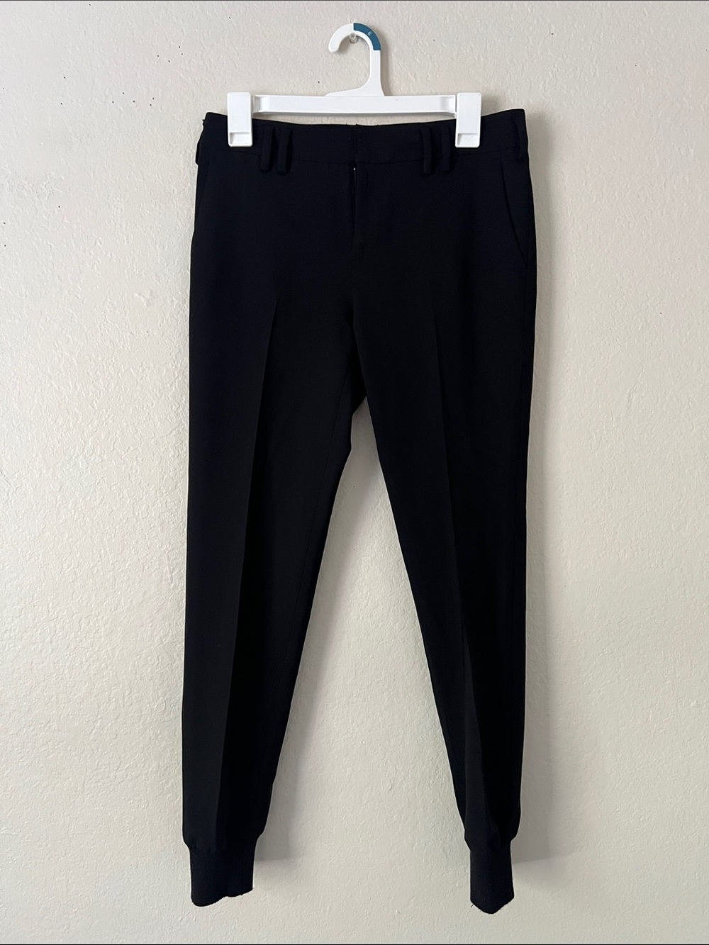 Like New! VINCE Wool Blend Jogger Pants Ribbed Cuff Trousers Black Size 2